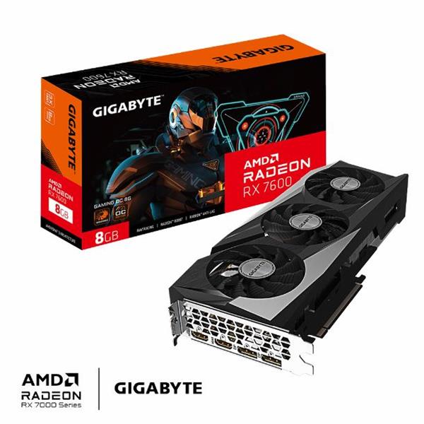 Placa de Video Gigabyte Rx 7600 GAMING OC 8GB GDDR6 (Mejor que RTX 3060)